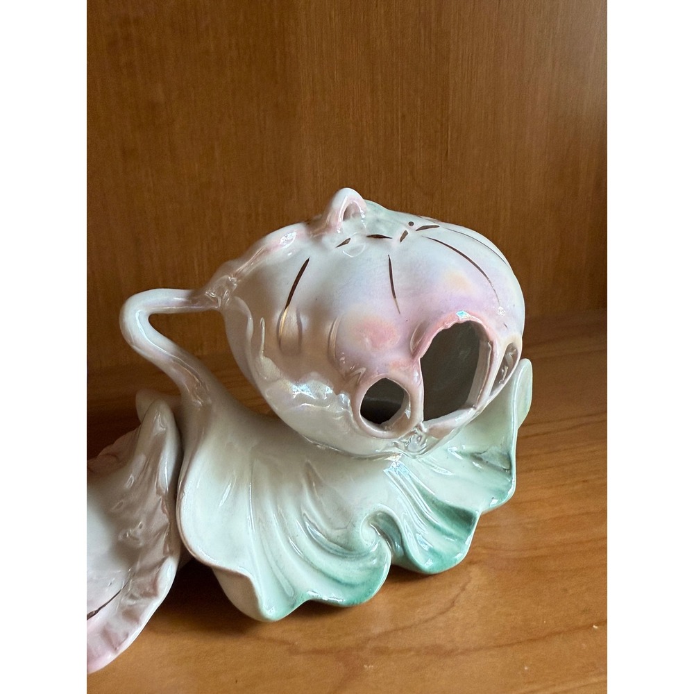 Vintage Capodimonte Porcelain Swan Pumpkin Carriage Figurine Pearlescent Trim - Picture 13 of 15